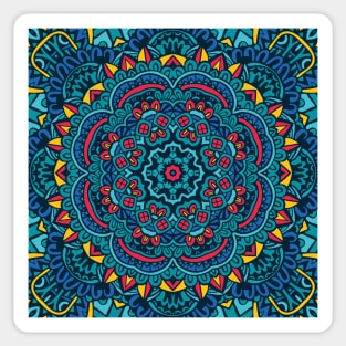 Spiritual Mandala - Ethnic Blue Design Art Sticker